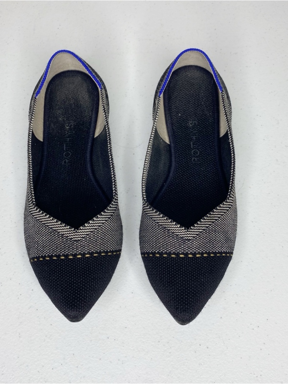Rothy’s The Point Gray Mist Cap-toe Ballet Flat Size 8